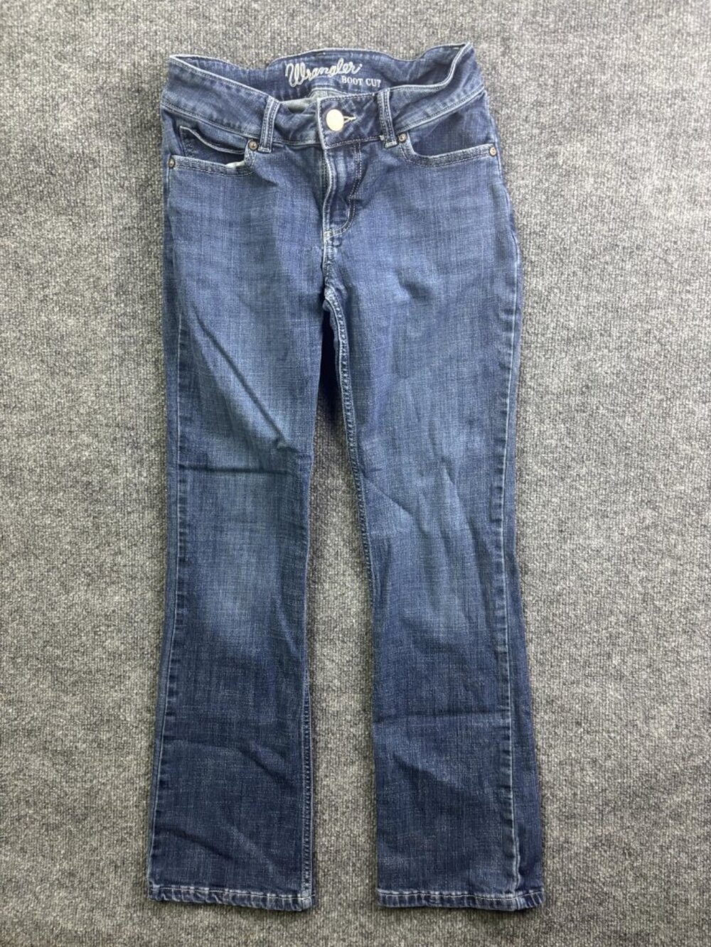 Wrangler Bootcut Jeans Juniors 3 X 32 Blue Med Wash Low Rise Stretch 26x32